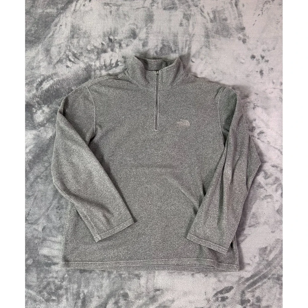 Vintage The‎ North Face 1/4 Zip Fleece Pullover Men's L Gray Embroidered Logo